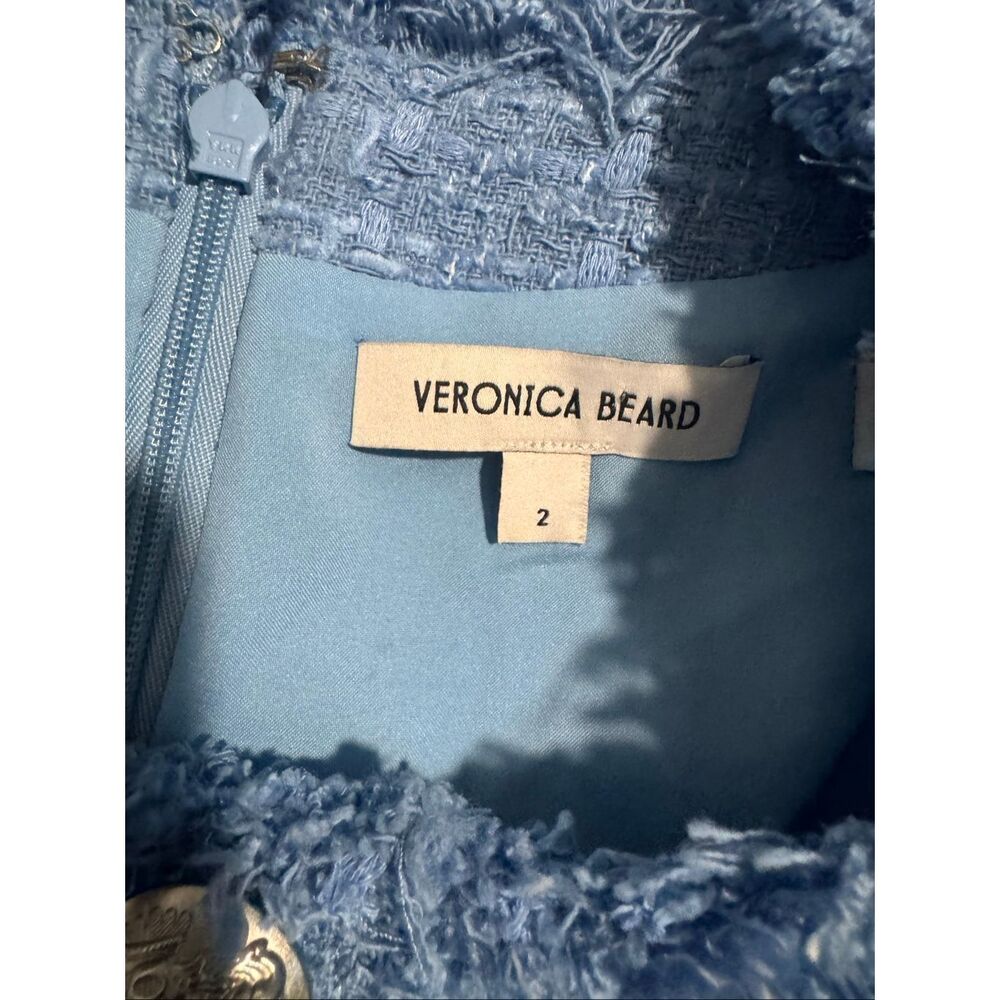 Veranica Beard Laurel Tweed mini shift dress sky blue 2 - Picture 3 of 16